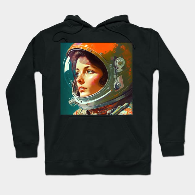 We Are Floating In Space - 14 - Sci-Fi Inspired Retro Artwork Hoodie by saudade